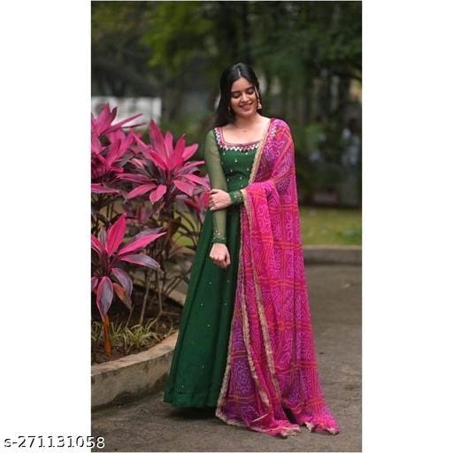 Majisha Faux Georgette Digital Printed Gown With Dupatta catalog